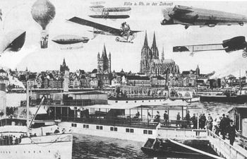 Optimistische Visionen unserer Väter auf einer Postkarte aus dem Jahre 1909